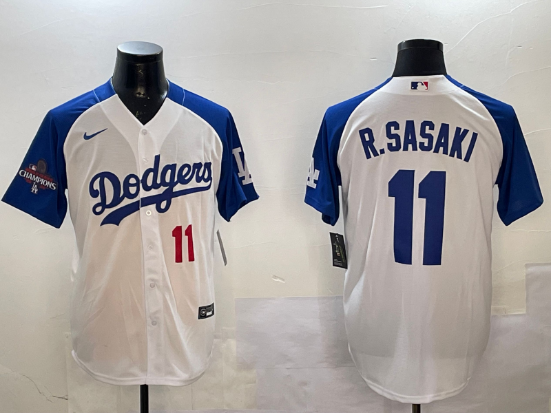 Men Los Angeles Dodgers 11 R Sasaki white 2025 MLB nike jersey style 7